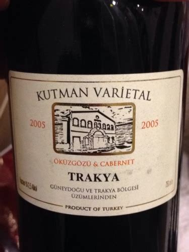 Kutman Varietal Trakya Öküzgözü Cabernet Vivino Australia