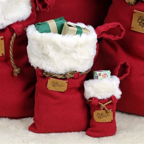 Luxury Set Of Santa Sacks Made From Real Wool And Huggable Faux Fur