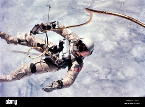 Astronaut Edward White First American Spacewalk Gemini 4 Stock Photo