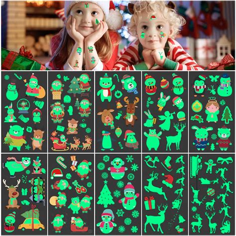 Tattoo Weihnachten Kinder St Ck Glitzer Tattoo Set Kinder M Dchen