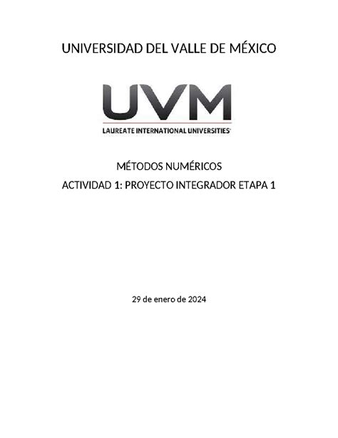 Proyecto Int Etapa Universidad Del Valle De M Xico M Todos