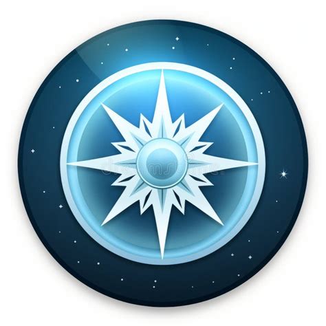 A Blue Compass Icon On A White Background Stock Illustration