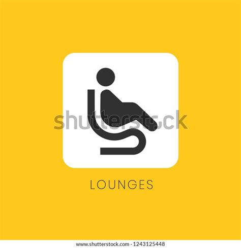 Yellow Airport Lounges Icon Sign Vector Stock Vector Royalty Free