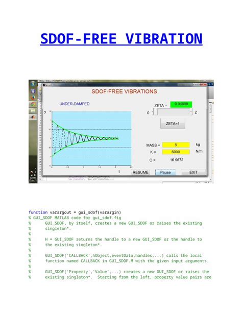 Docx Sdof Free Vibration Gui Dokumentips