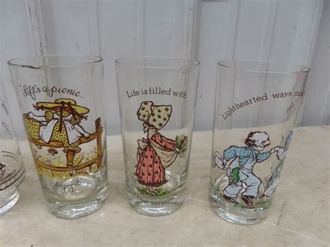 12 Vintage Holly Hobbie Drinking Glasses