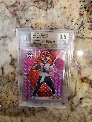 2020 Panini Mosaic Camo Pink Prizm 261 Joe Burrow RC Rookie GEM MINT