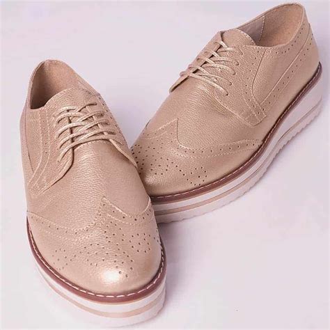 Oxford Para Mujer En Cuero Dorado Ref Z 2205D DFV Leather