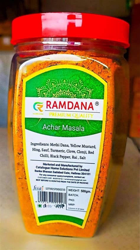 Achar Masala Powder Plastic Bottle Packaging Size Gm At Rs