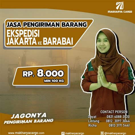 Ekspedisi Jakarta Barabai Rp Gratis Jemput Barang