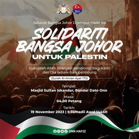 Onn Hafiz Ajak Rakyat Johor Bersolidariti Untuk Palestin Ahad Ini