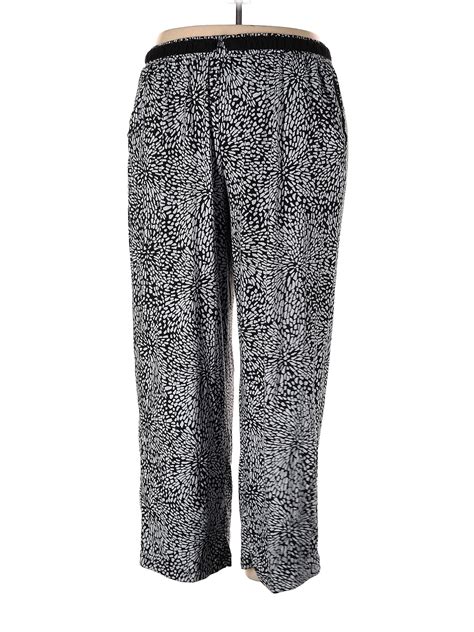 Dkny Leopard Print Multi Color Silver Casual Pants Size Xxl 79 Off