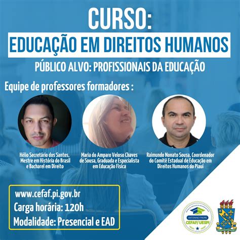 Curso De Educa O Em Direitos Humanos J Est Dispon Vel No Cefaf Virtual