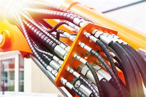 Foto De Hoses Of Hydraulic Machine Do Stock Adobe Stock