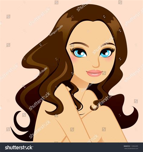 Portrait Illustration Beautiful Perfect Indoasian Woman 库存矢量图（免版税