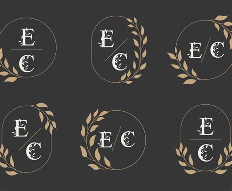 Wedding Monogram Logo Templates Collection Vector Art & Graphics ...