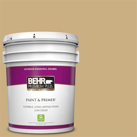 Behr Premium Plus Gal S Perennial Gold Eggshell Enamel Low