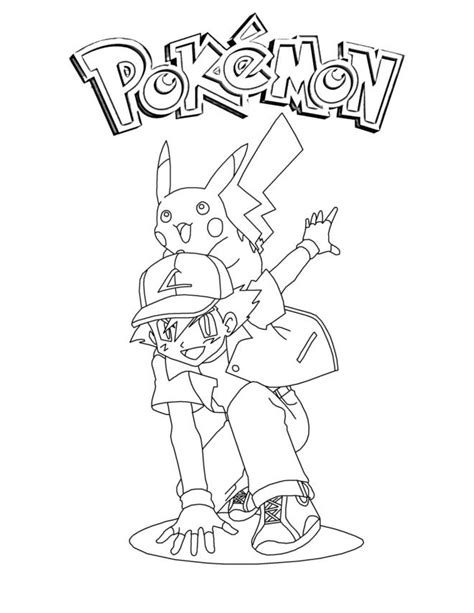 Coloriage Ash Et Pikachu Dessin Gratuit Imprimer