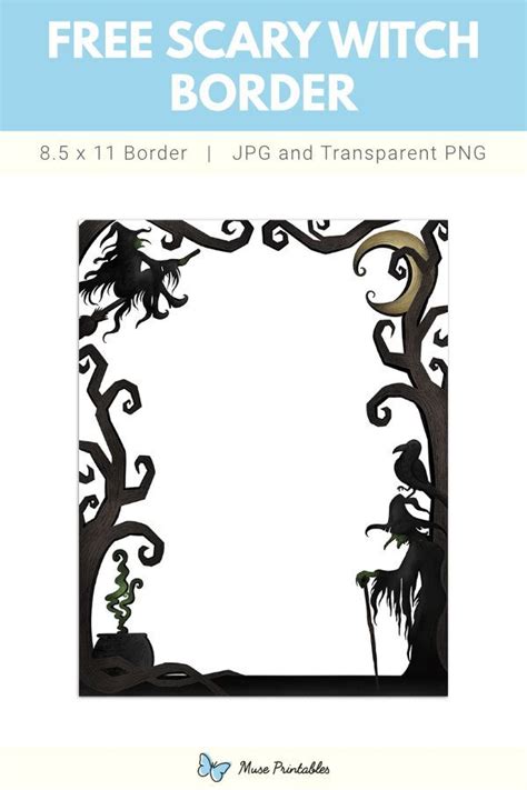 Printable Border Scary Witch Page Borders Free Printables Photoshop