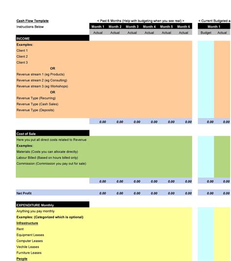 Monthly Cash Flow Statement Template Hq Printable Documents