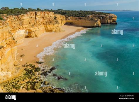 beach of Praia da Marinha Stock Photo - Alamy