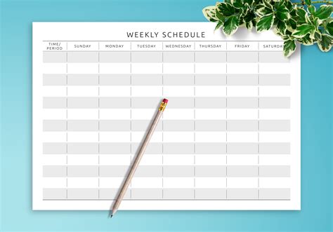 Weekly Schedule Template Landscape