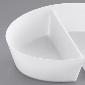 Visions 3 3 4 White Plastic Mini Dual Compartment Dish 10 Pack