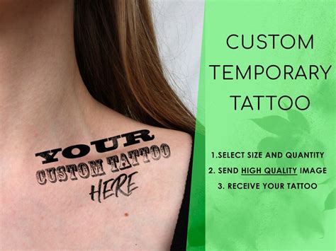 Custom Temporary Tattoo Custom Image Tattoo Temporary Etsy