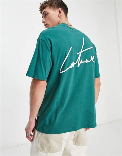 The Couture Club Relaxed Fit T Shirt In Teal With Signature Logo Print