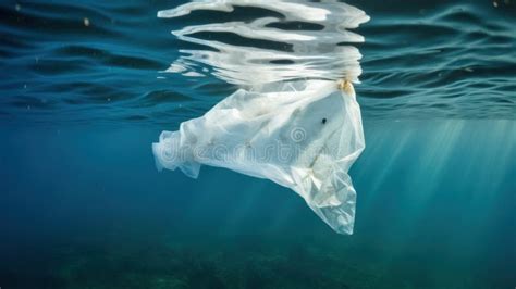 Plastic Bag in the Ocean, Worldwide Ocean Pollution Stock Photo - Image ...