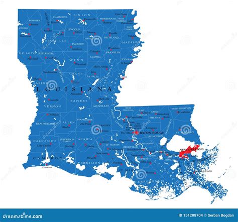 Louisiana Map With Cities