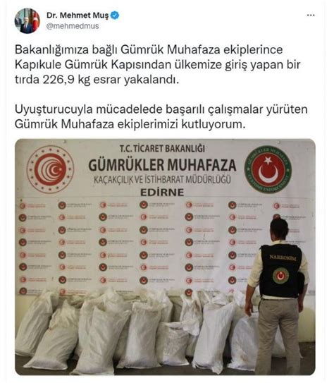 Ticaret Bakanı Mehmet Muş duyurdu Gümrük Muhafaza ekipleri Kocaeli ne