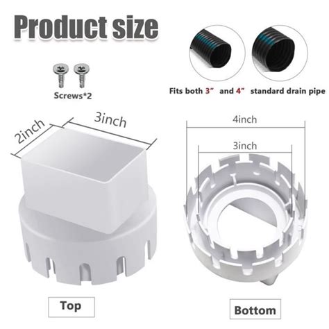 Kit complet d arrosage Adaptateur de gouttière de pluie carrée 3 X 4