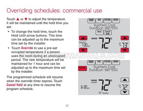 Honeywell Th8320r Visionpro 8000 Series Thermostat User Guide