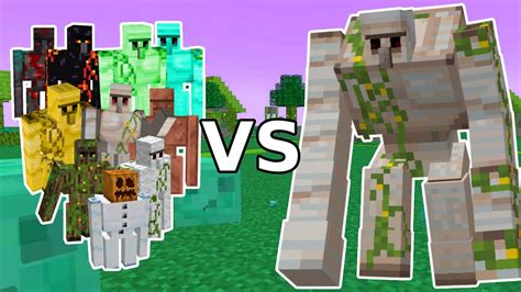 Minecraft 10 Golems Vs Mutant Iron Golem Youtube