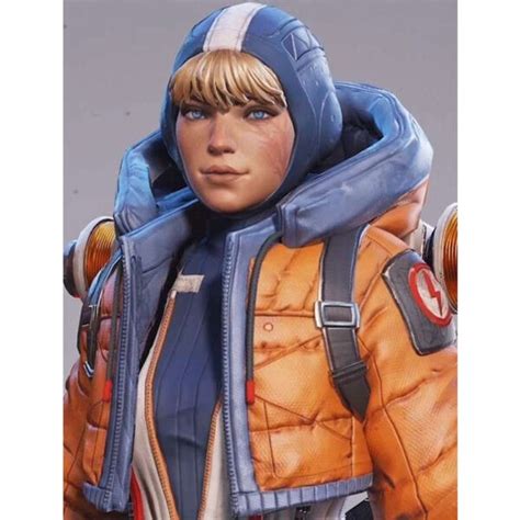 Apex Legends Orange And Blue Synthetic Leather Jacket