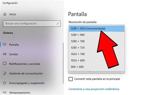 Cambiar la resolución de la pantalla en Windows 10 IK4