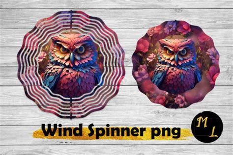 Owl Wind Spinner Sublimation D Owl Graphic By Daryaboska Creative