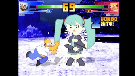 Mugen Random Battles D4 Miku Me Vs Sozzled Homer Youtube