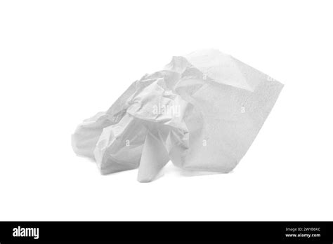 Crumpled Tissue Paper Used Screwed Paper Tissue Isolated On White Background Personal Hygiene