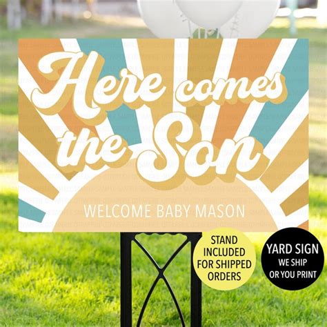 Here Comes The Son Baby Shower Etsy