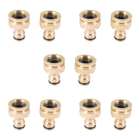 10 Pack Brass Garden Hose Hosepipe Tap Connector 1 2 Inch And 3 4 Inch