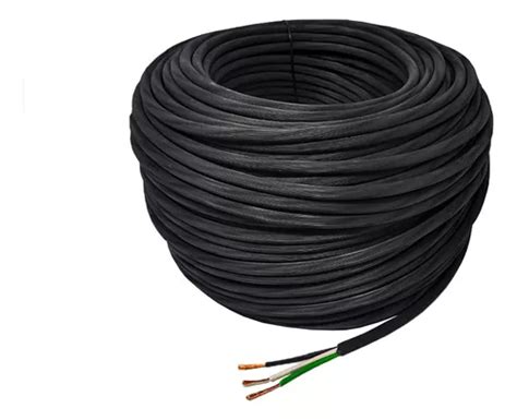 Cable Cca Uso Rudo Konect 3x12 25 Metros Color Negro