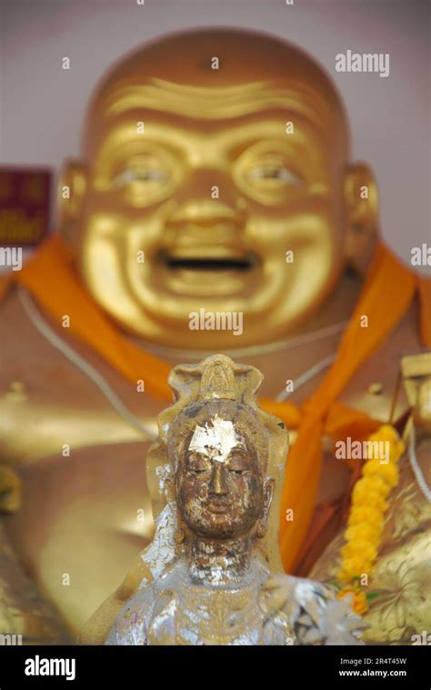 Phra Sangkajai Smiling And Happy Buddha And Guanyin Buddha Statue At