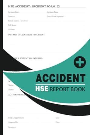 Accident Report Book A5 HSE Compliant Accident Incident Log Book To