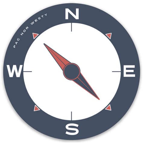 Pnw Compass Sticker Pac Nor Westy