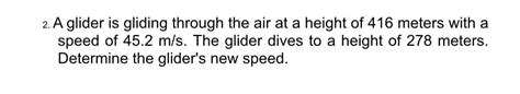 Answered 2 A Glider Is Gliding Through The Air Bartleby