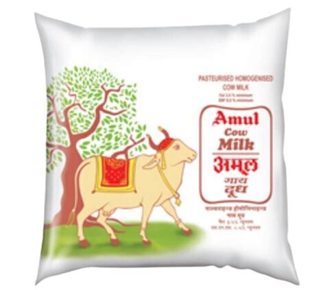 White 100 Pure And Fresh Full Cream Amul Cow Milk 400 Ml Size Pack For