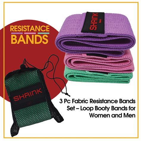 Shrink 3 Pc Fabric Resistance Bands Set