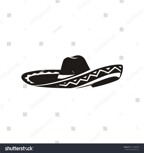 Simple Black Mexican Hat Sombrero Vector Stock Vector (Royalty Free ...