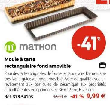 Promo Moule Tarte Rectangulaire Fond Amovible Mathon Chez Mathon